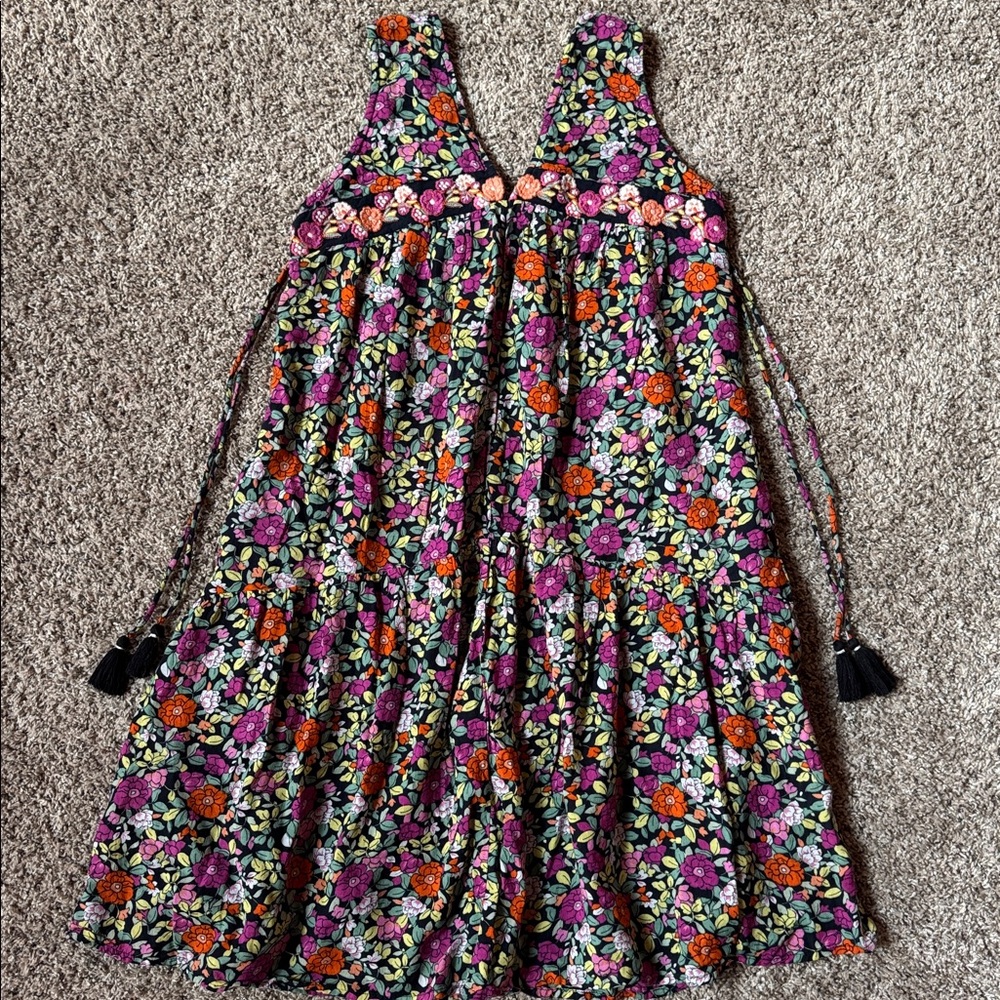 Anthropologie women’s Aida embroidered babydoll Floral mini Dress size xs